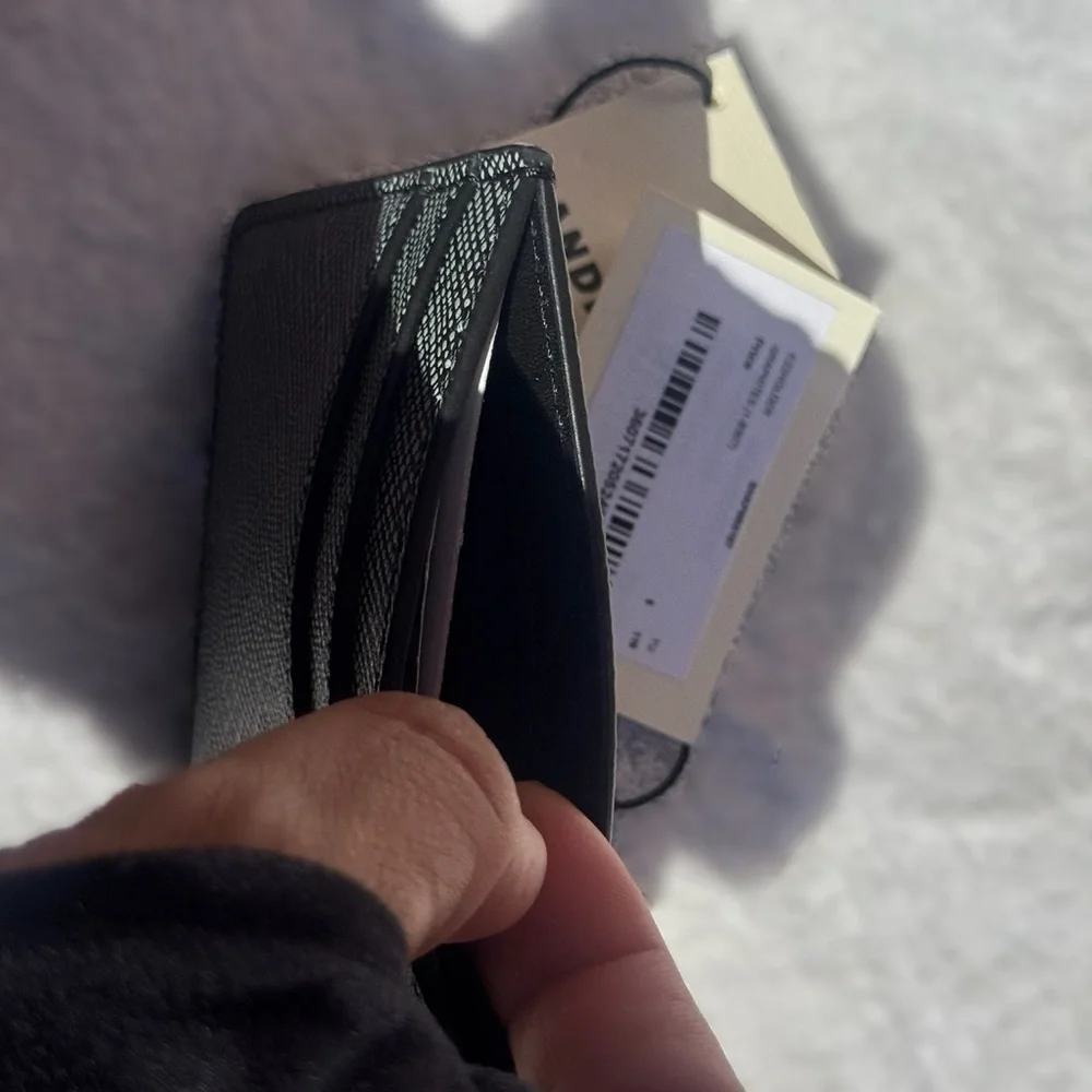 Sandro Black Textured Leather Card Holder RECONSTITUTED LEATHER CARDHOLDER - Picture 5 of 5